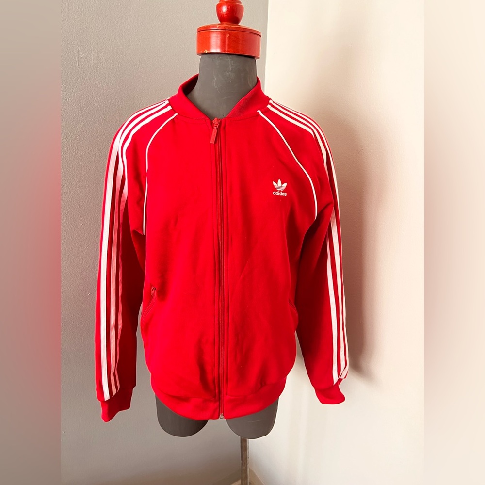Adidas Adicolor Classic Track Jacket Size Large in Red!
